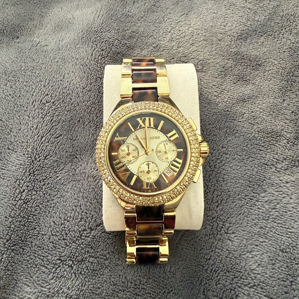 Michael Kors gold and tortoise watch